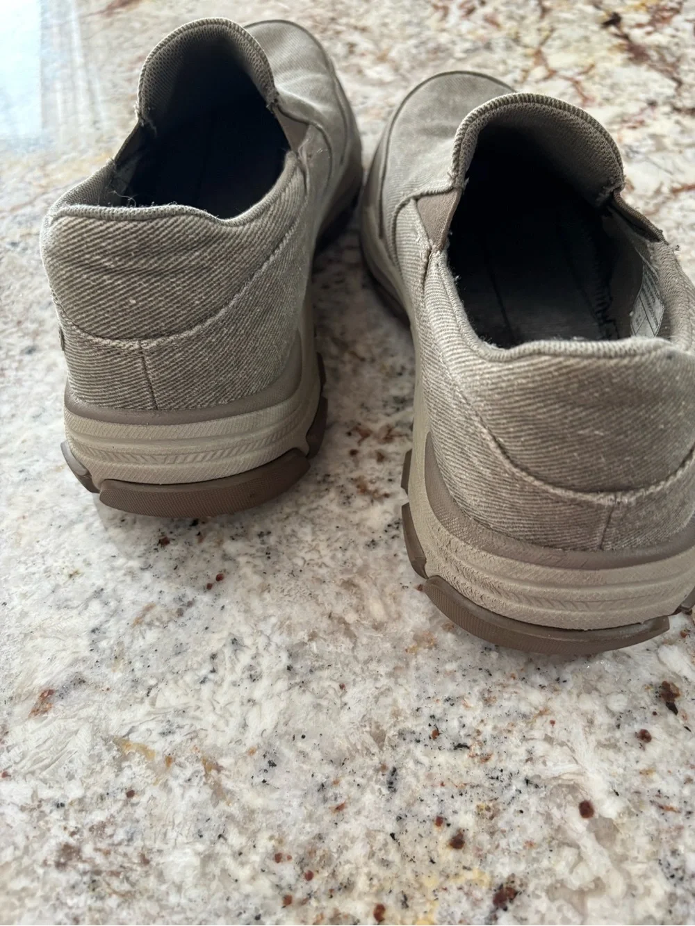 Skechers Men's Slip-On Canvas Loafers in Taupe